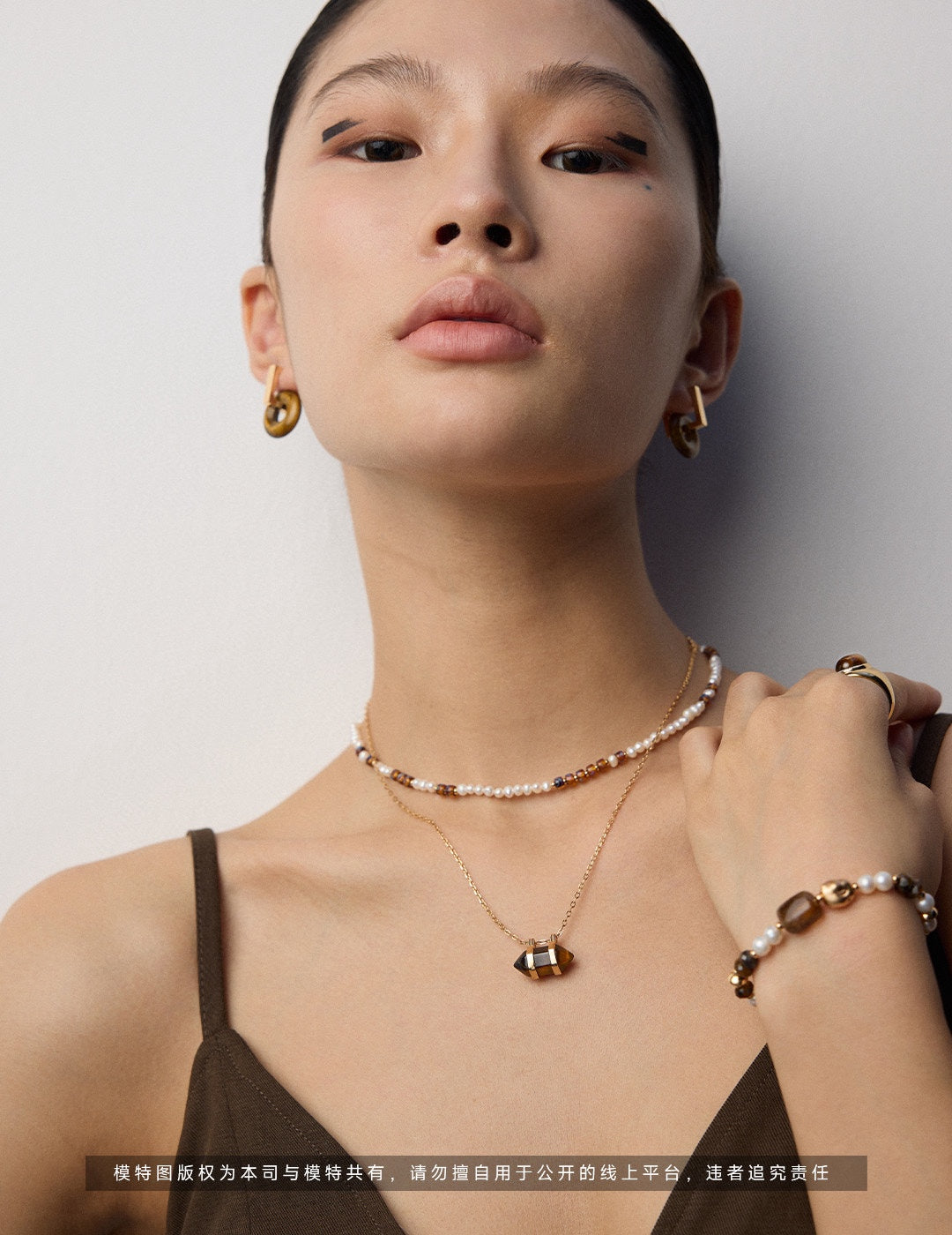 Natural Pearl & Czech Glass Bead Necklace, natural pearl necklace, Czech glass bead necklace, S925 sterling silver necklace, vintage gold bead necklace, minimalist pearl jewelry
