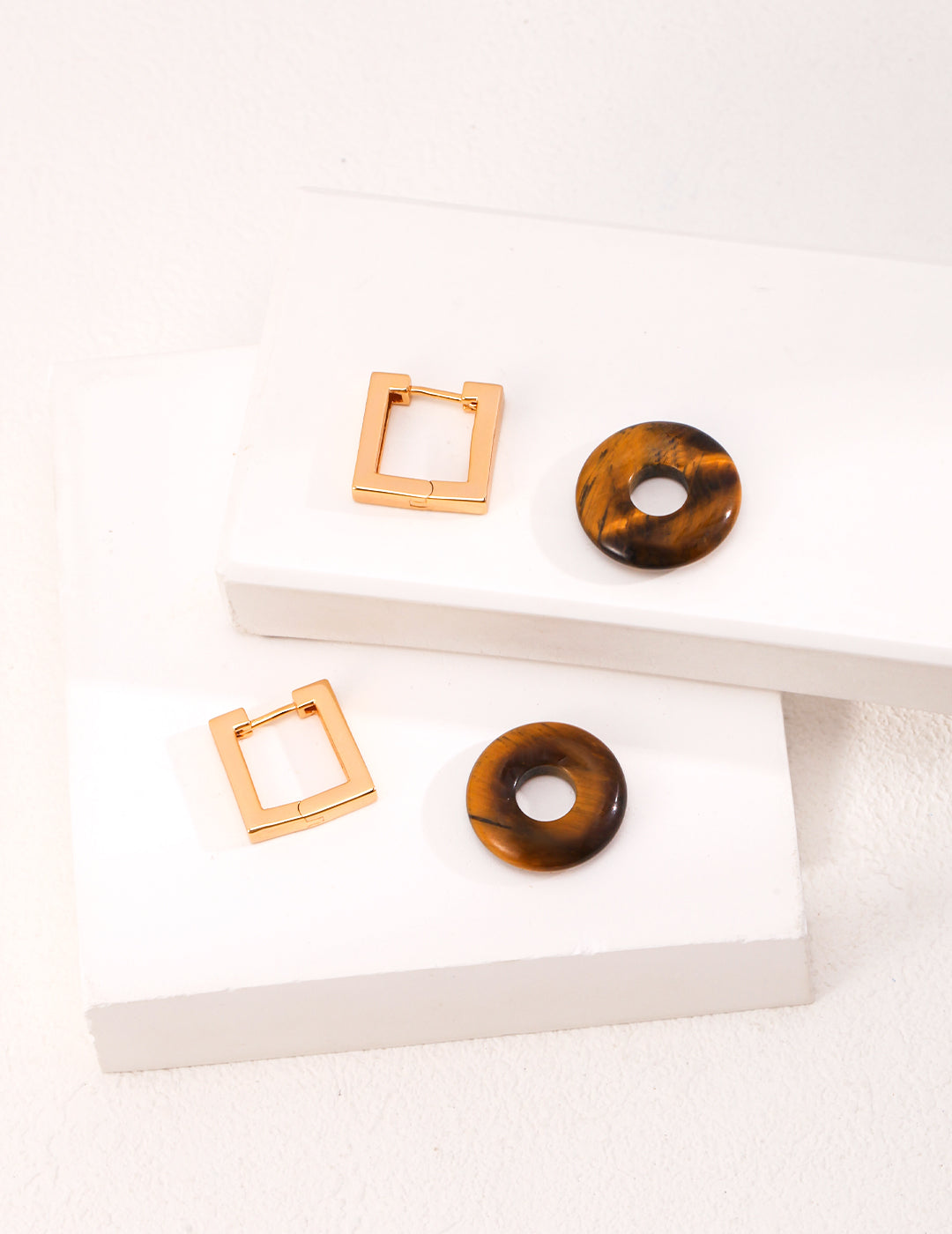  Vintage Tiger’s Eye Earrings , Vintage Tiger's Eye Earrings, tiger's eye gemstone earrings, natural brown gemstone earrings, S925 sterling silver earrings, 18K gold silver earrings, vintage gemstone jewelry