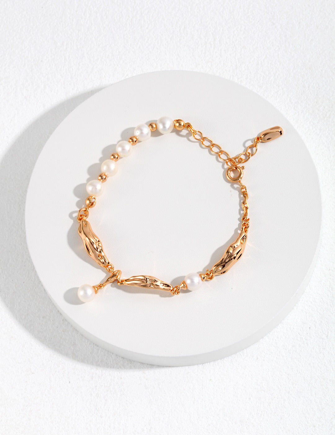 S925 Sterling Silver Silk Scarf-Inspired Pearl Bracelet