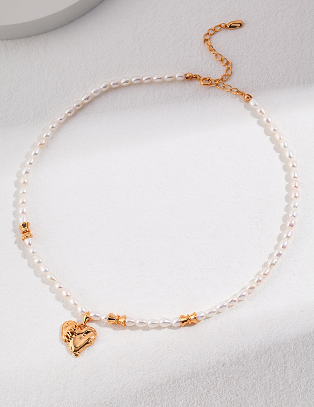 18K Gold Heart Pearl Necklace, S925 Silver Heart Pearl Necklace, heart pearl necklace, sterling silver heart necklace, pearl necklace for women, romantic jewelry gift, vintage style necklace