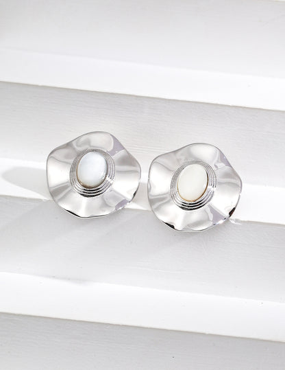 black onyx shell earrings, S925 sterling silver earrings, vintage black onyx earrings, shell gemstone earrings, elegant gemstone jewelry, artisan silver earrings, 