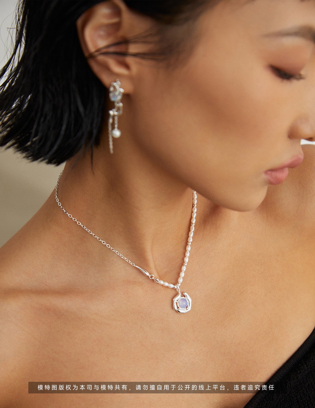 Natural Opal & Pearl Necklace, opal pearl necklace, sterling silver opal necklace, handcrafted silver necklace, artistic jewelry for women, nature inspired jewelry