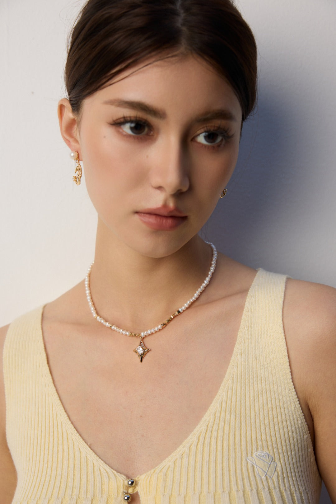 Zircon Pendant Pearl Necklace, pearl pendant necklace, sterling silver pearl necklace, zircon pearl necklace, elegant necklace for women, timeless jewelry gift