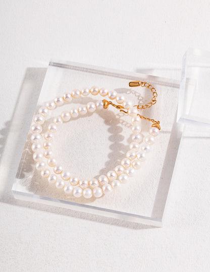 Minimalist Classic Pearl Necklace, S925 silver pearl necklace, minimalist pearl necklace, classic pearl necklace for women, everyday pearl jewelry, timeless pearl necklace