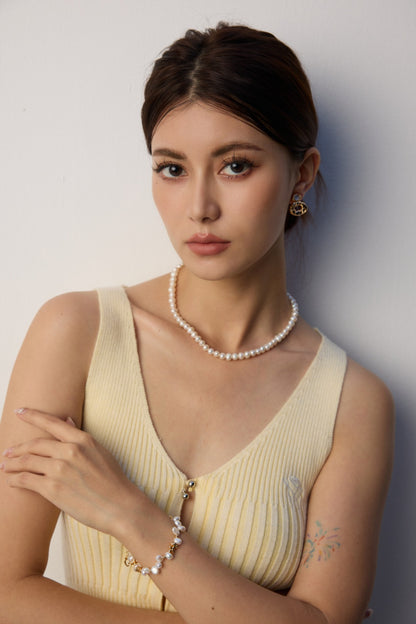 Minimalist Classic Pearl Necklace, S925 silver pearl necklace, minimalist pearl necklace, classic pearl necklace for women, everyday pearl jewelry, timeless pearl necklace