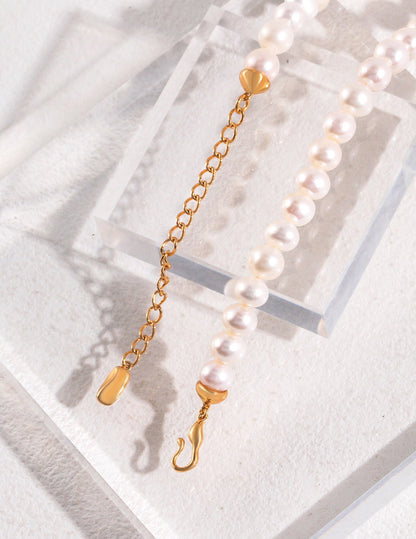 Minimalist Classic Pearl Necklace, S925 silver pearl necklace, minimalist pearl necklace, classic pearl necklace for women, everyday pearl jewelry, timeless pearl necklace
