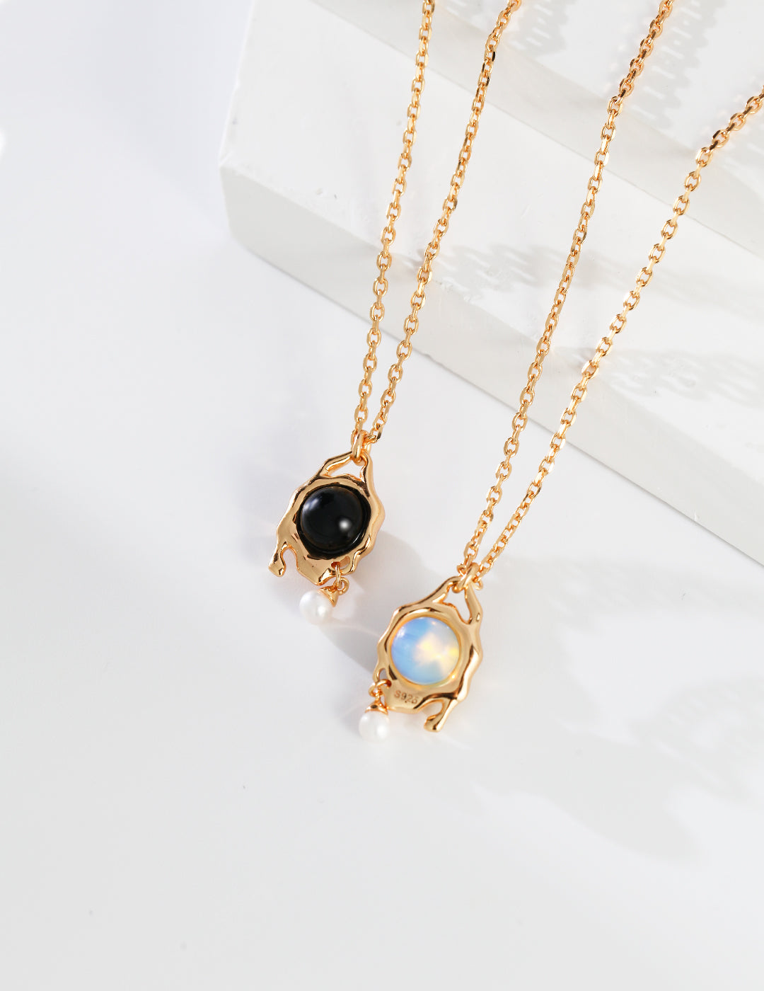 Agate & Opal Necklace, Agate Opal Pearl Necklace, pearl gemstone necklace, sterling silver pearl necklace, fluid oval pendant necklace, natural pearl jewelry, artistic silver necklace