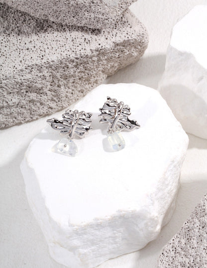 Irregular Opal Earrings, opal drop earrings, sterling silver opal earrings, nature inspired opal jewelry, pleated design earrings, artistic silver earrings, modern opal earrings