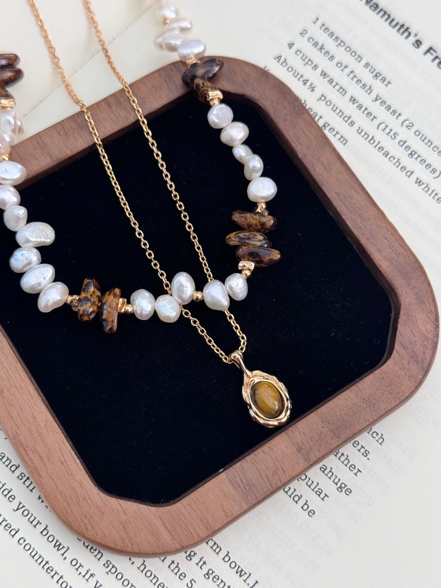 Natural Pearl & Czech Glass Bead Necklace, S925 silver necklace, pearl and Czech glass necklace, artistic vintage necklace, natural pearl jewelry, glass beads jewelry, elegant statement necklace