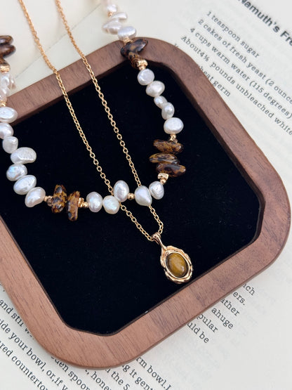 Natural Pearl & Czech Glass Bead Necklace, S925 silver necklace, pearl and Czech glass necklace, artistic vintage necklace, natural pearl jewelry, glass beads jewelry, elegant statement necklace