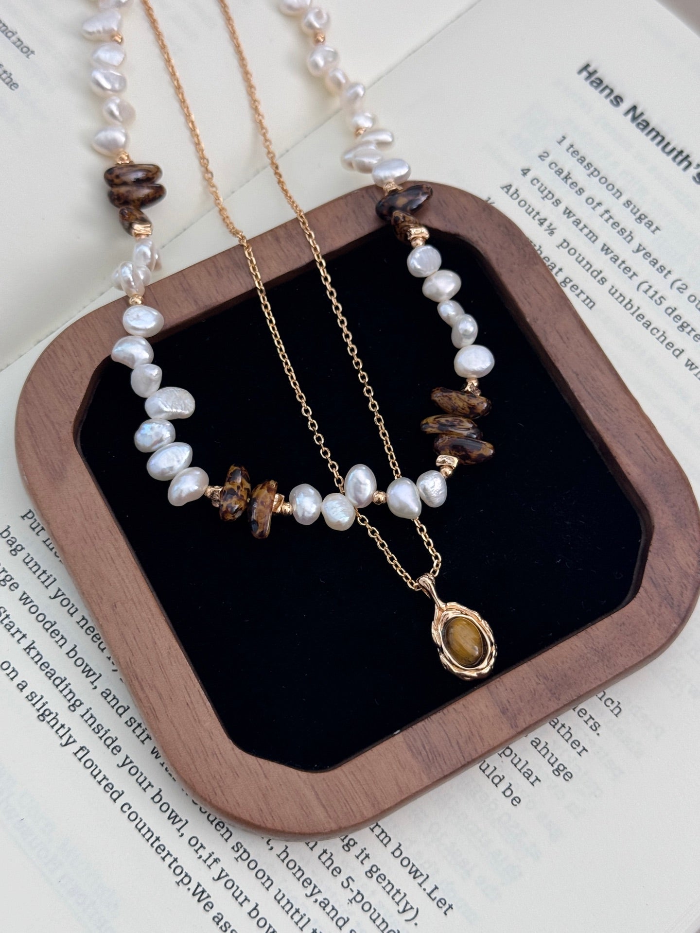 Natural Pearl & Czech Glass Bead Necklace, S925 silver necklace, pearl and Czech glass necklace, artistic vintage necklace, natural pearl jewelry, glass beads jewelry, elegant statement necklace