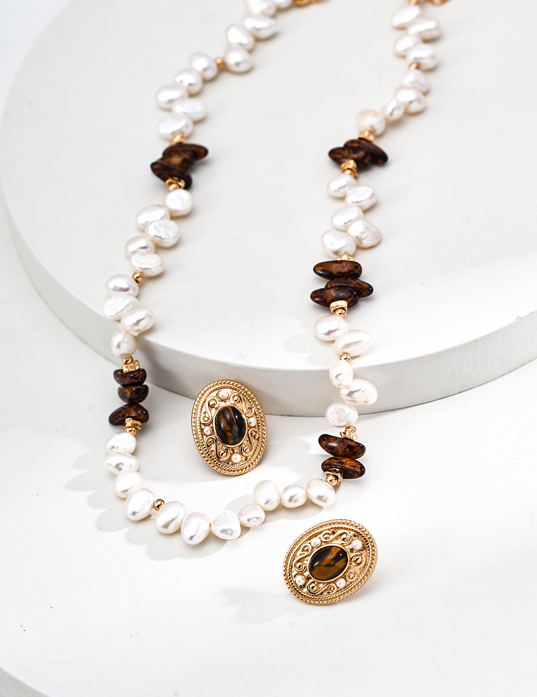 Natural Pearl & Czech Glass Bead Necklace, S925 silver necklace, pearl and Czech glass necklace, artistic vintage necklace, natural pearl jewelry, glass beads jewelry, elegant statement necklace