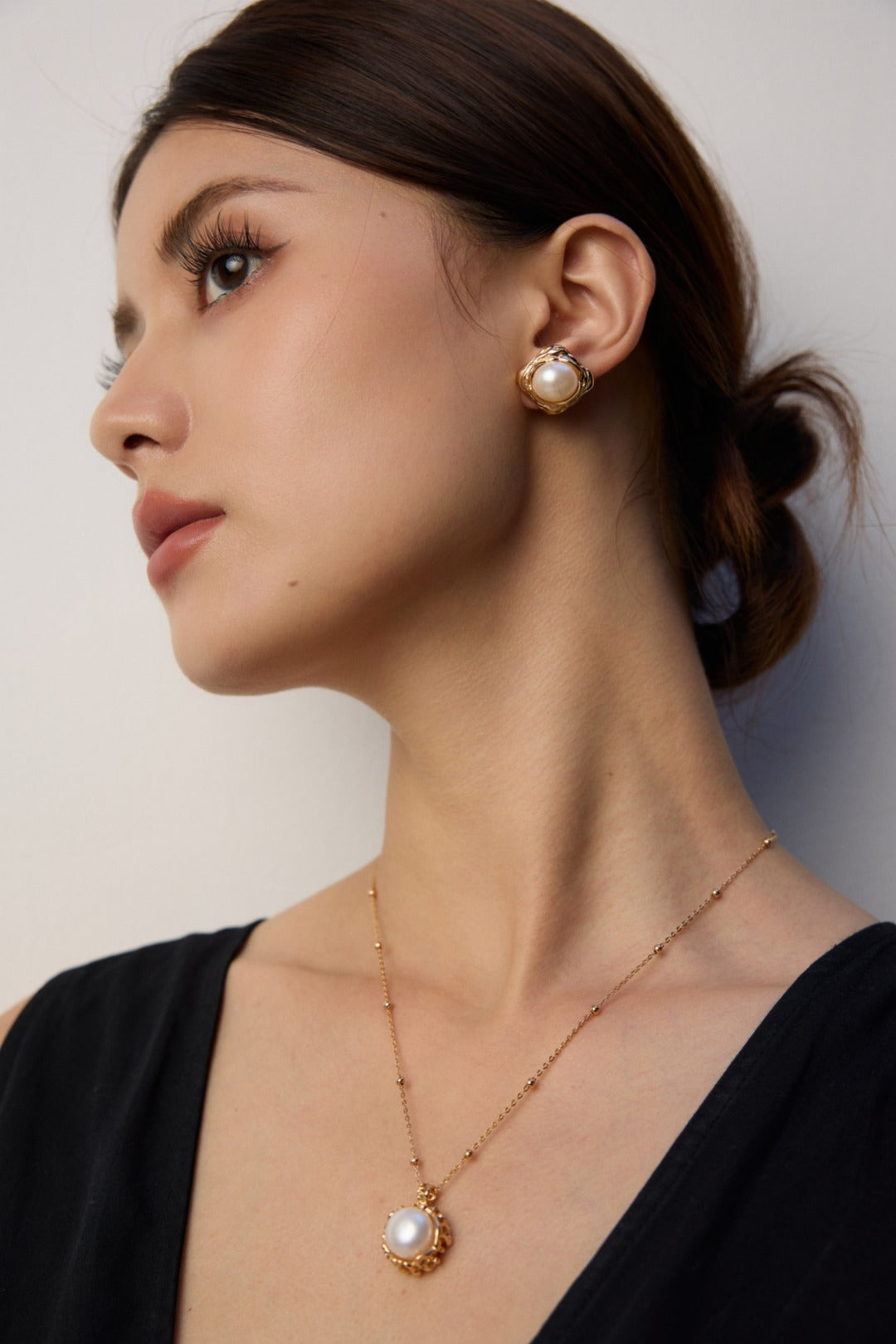 18K gold silver necklace, Natural Pearl Pendant, S925 pearl pendant necklace, 18K gold pearl necklace, minimalist pearl jewelry, pearl pendant necklace, S925 silver pearl jewelry, minimalist pearl necklace, elegant everyday necklace