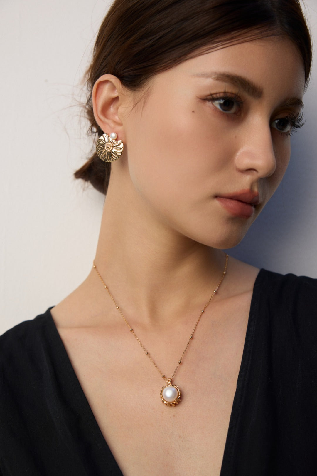 18K gold silver necklace, Natural Pearl Pendant, S925 pearl pendant necklace, 18K gold pearl necklace, minimalist pearl jewelry, pearl pendant necklace, S925 silver pearl jewelry, minimalist pearl necklace, elegant everyday necklace