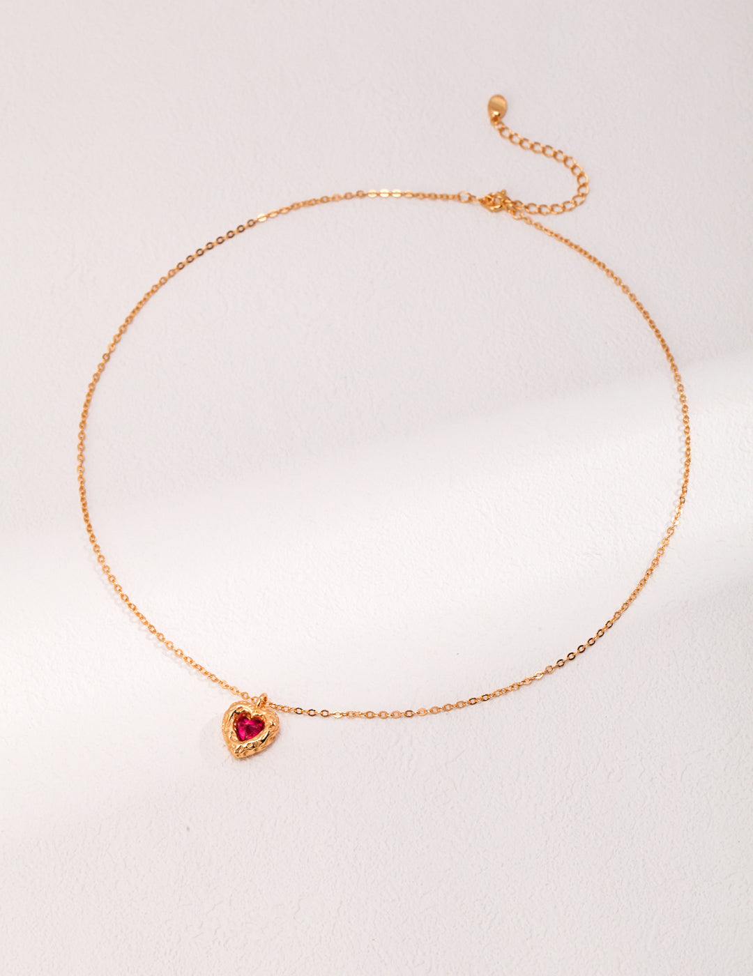 Heart Zircon Necklace, heart pendant necklace, sterling silver heart necklace, red ruby heart necklace, white zircon necklace, love pendant jewelry, romantic gift necklace
