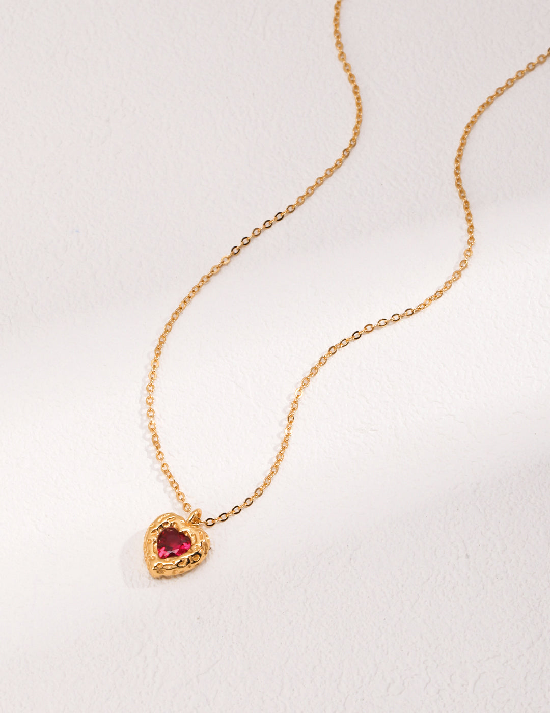 Heart Zircon Necklace, heart pendant necklace, sterling silver heart necklace, red ruby heart necklace, white zircon necklace, love pendant jewelry, romantic gift necklace