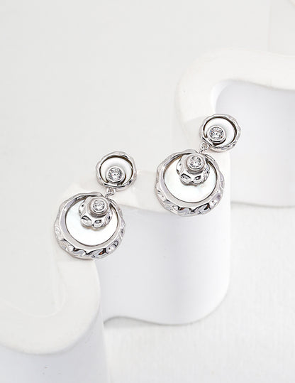 mother of pearl zircon earrings, S925 silver pearl earrings, elegant mother of pearl earrings, timeless gemstone earrings, mother of pearl earrings, zircon gemstone earrings, elegant feminine jewelry, timeless earrings, gemstone jewelry for women, classic pearl earrings