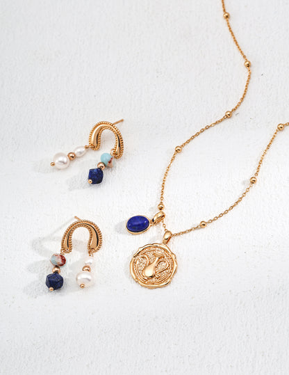 Vintage Lapis Lazuli Earrings, S925 silver lapis lazuli earrings, natural pearl gemstone earrings, elegant gemstone jewelry, lapis lazuli pearl earrings, S925 silver gemstone earrings, natural pearl jewelry, gemstone earrings, elegant jewelry for women, artisan silver earrings, blue gemstone earrings