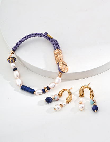 Vintage Lapis Lazuli Earrings, S925 silver lapis lazuli earrings, natural pearl gemstone earrings, elegant gemstone jewelry, lapis lazuli pearl earrings, S925 silver gemstone earrings, natural pearl jewelry, gemstone earrings, elegant jewelry for women, artisan silver earrings, blue gemstone earrings