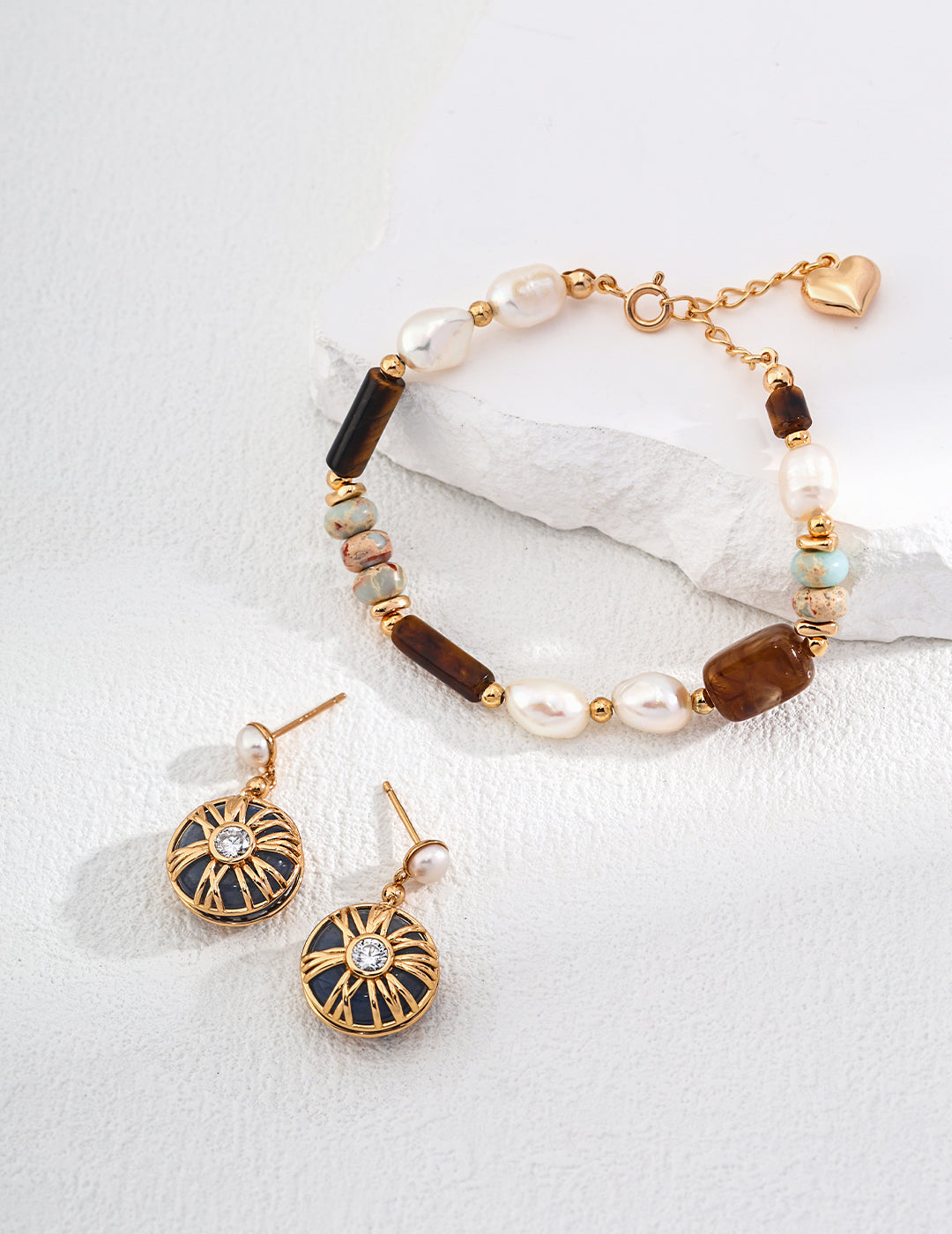 Baroque Pearl & Tiger Eye Bracelet