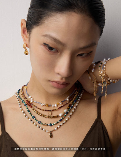 Baroque Pearl & Tiger Eye Bracelet