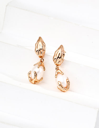 Baroque Natural Pearl Earrings | Lava Inspired Design