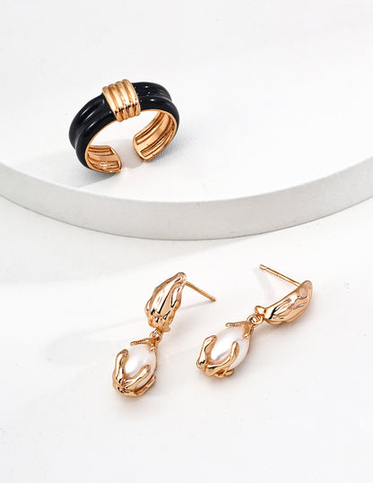 Baroque Natural Pearl Earrings | Lava Inspired Design