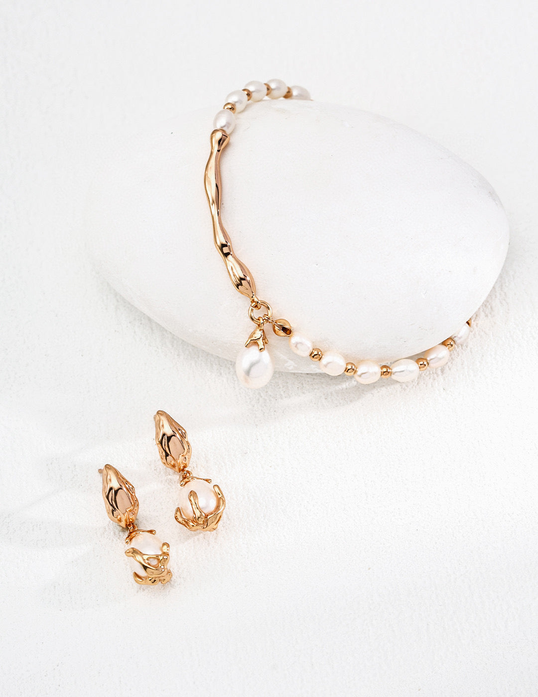Baroque Natural Pearl Earrings | Lava Inspired Design