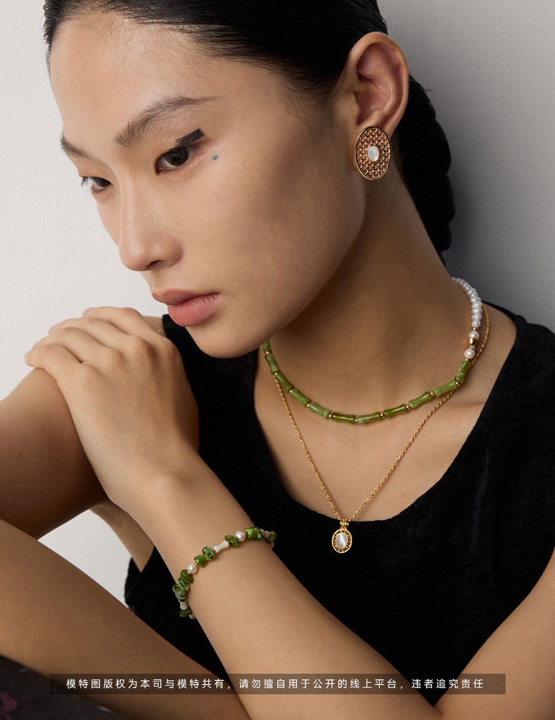 Bamboo-Inspired Pearl Necklace, oriental pearl necklace, bamboo design jewelry, S925 silver pearl necklace, Asian-inspired jewelry, minimalist pearl pendant, natural pearl necklace