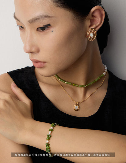 Bamboo-Inspired Pearl Necklace, oriental pearl necklace, bamboo design jewelry, S925 silver pearl necklace, Asian-inspired jewelry, minimalist pearl pendant, natural pearl necklace