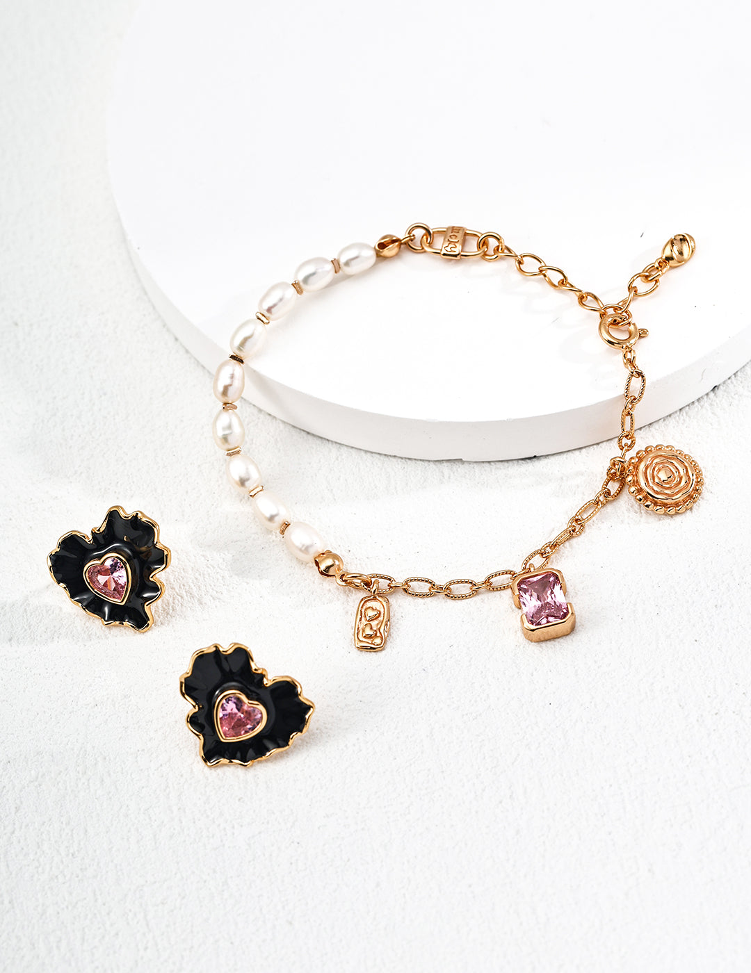 Vintage Natural Pearl & Pink Zircon Bracelet, pink zircon bracelet, natural pearl bracelet, S925 silver gemstone bracelet, vintage pearl jewelry, feminine bracelet, pearl zircon jewelry