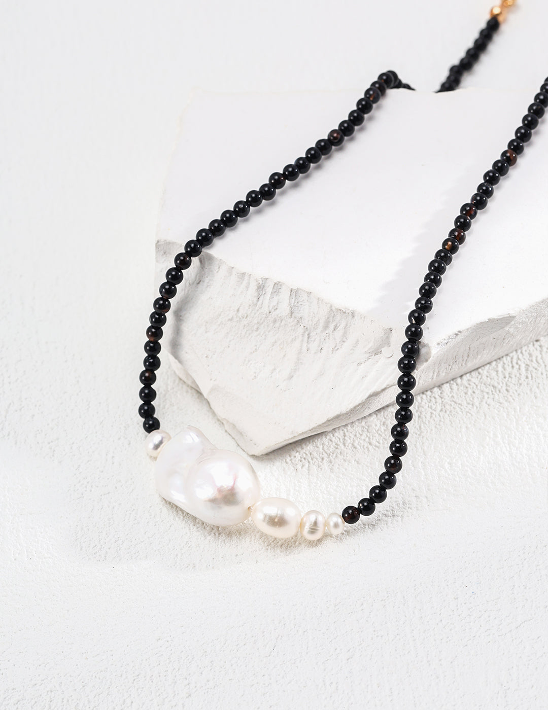 Baroque Pearl & Black Onyx Necklace