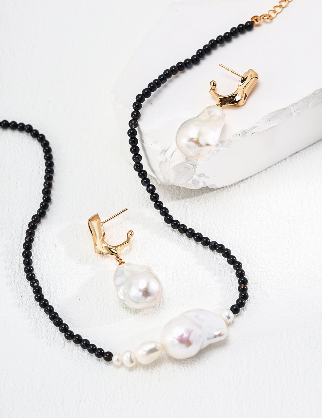 Baroque Pearl & Black Onyx Necklace