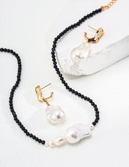 Baroque Pearl & Black Onyx Necklace