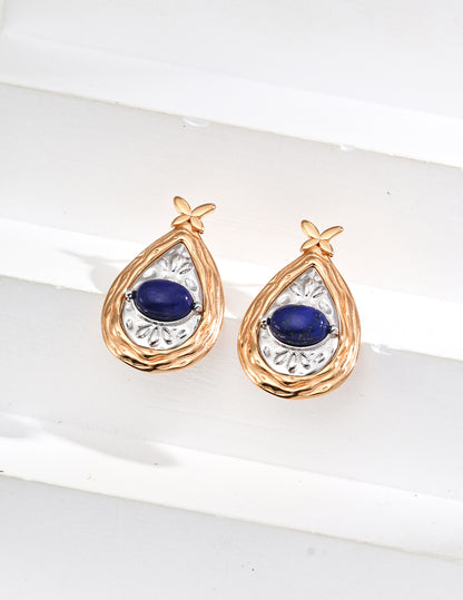 S925 silver mother of pearl & Lapis Lazuli Earrings, S925 silver earrings, mother of pearl earrings, lapis lazuli jewelry, two-tone earrings,  artistic earrings, handcrafted silver jewelry, unique designer earrings