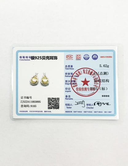 S925 silver mother of pearl & Lapis Lazuli Earrings, S925 silver mother of pearl & Lapis Lazuli Earrings certificate and product details