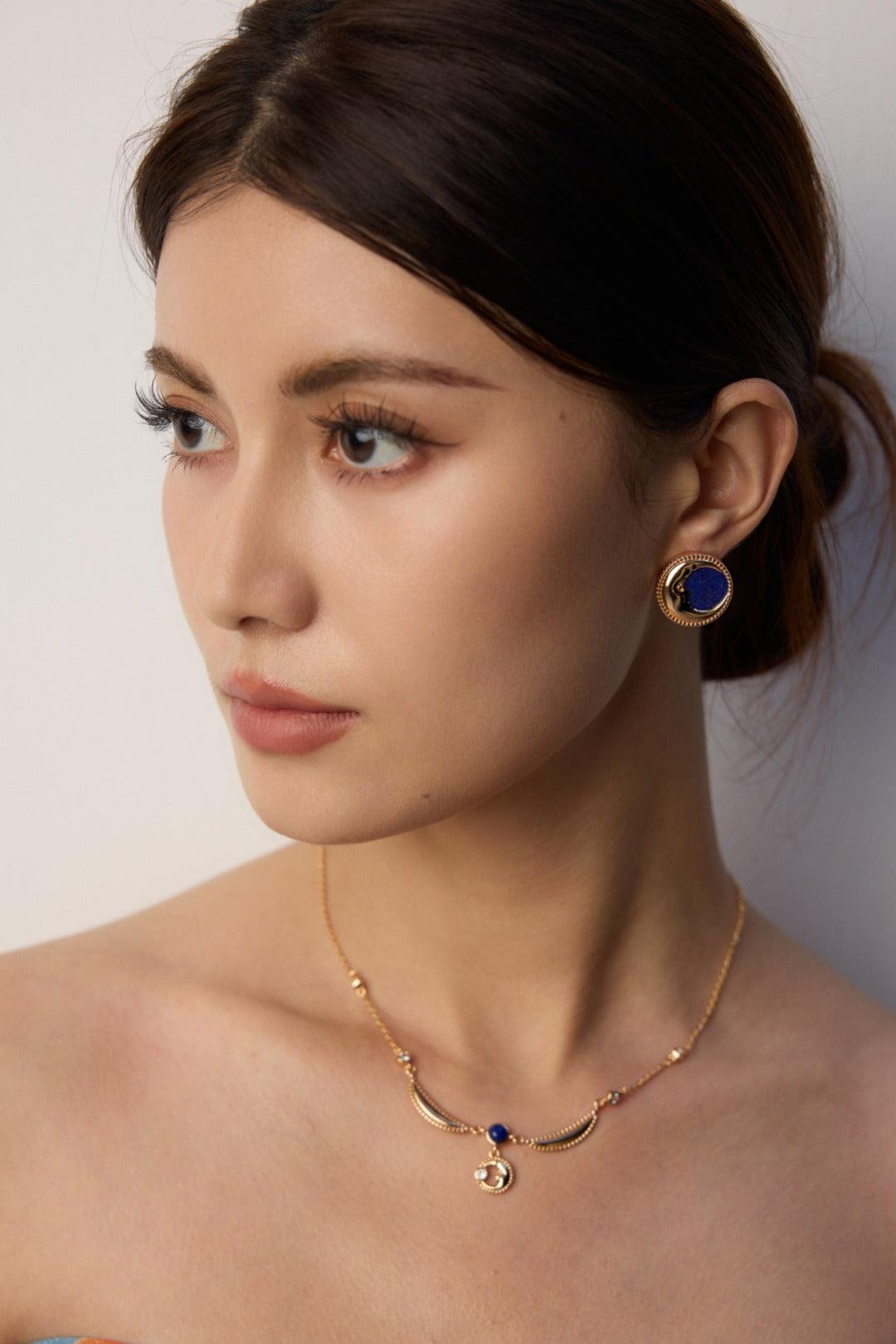 S925 silver lapis lazuli necklace, lapis lazuli necklace,  S925 silver gemstone necklace,  vintage lapis lazuli jewelry,  lapis lazuli pendant,  zircon pendant necklace,  artistic fluid design jewelry