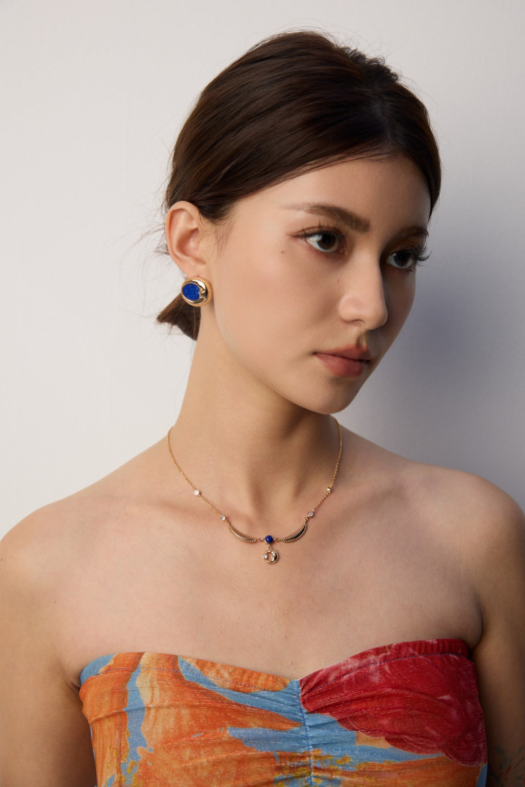 S925 silver lapis lazuli necklace, lapis lazuli necklace,  S925 silver gemstone necklace,  vintage lapis lazuli jewelry,  lapis lazuli pendant,  zircon pendant necklace,  artistic fluid design jewelry