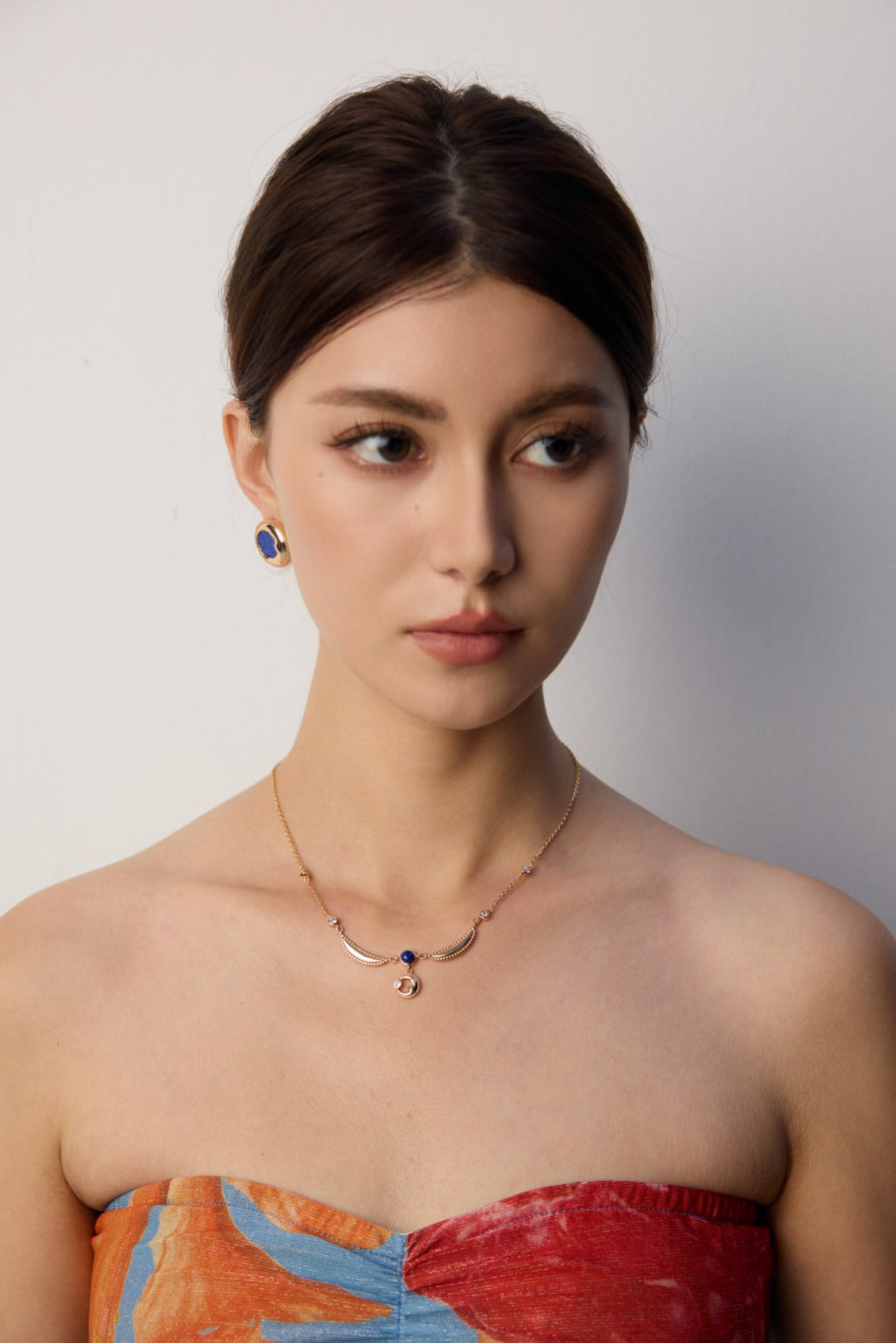 S925 silver lapis lazuli necklace, lapis lazuli necklace,  S925 silver gemstone necklace,  vintage lapis lazuli jewelry,  lapis lazuli pendant,  zircon pendant necklace,  artistic fluid design jewelry