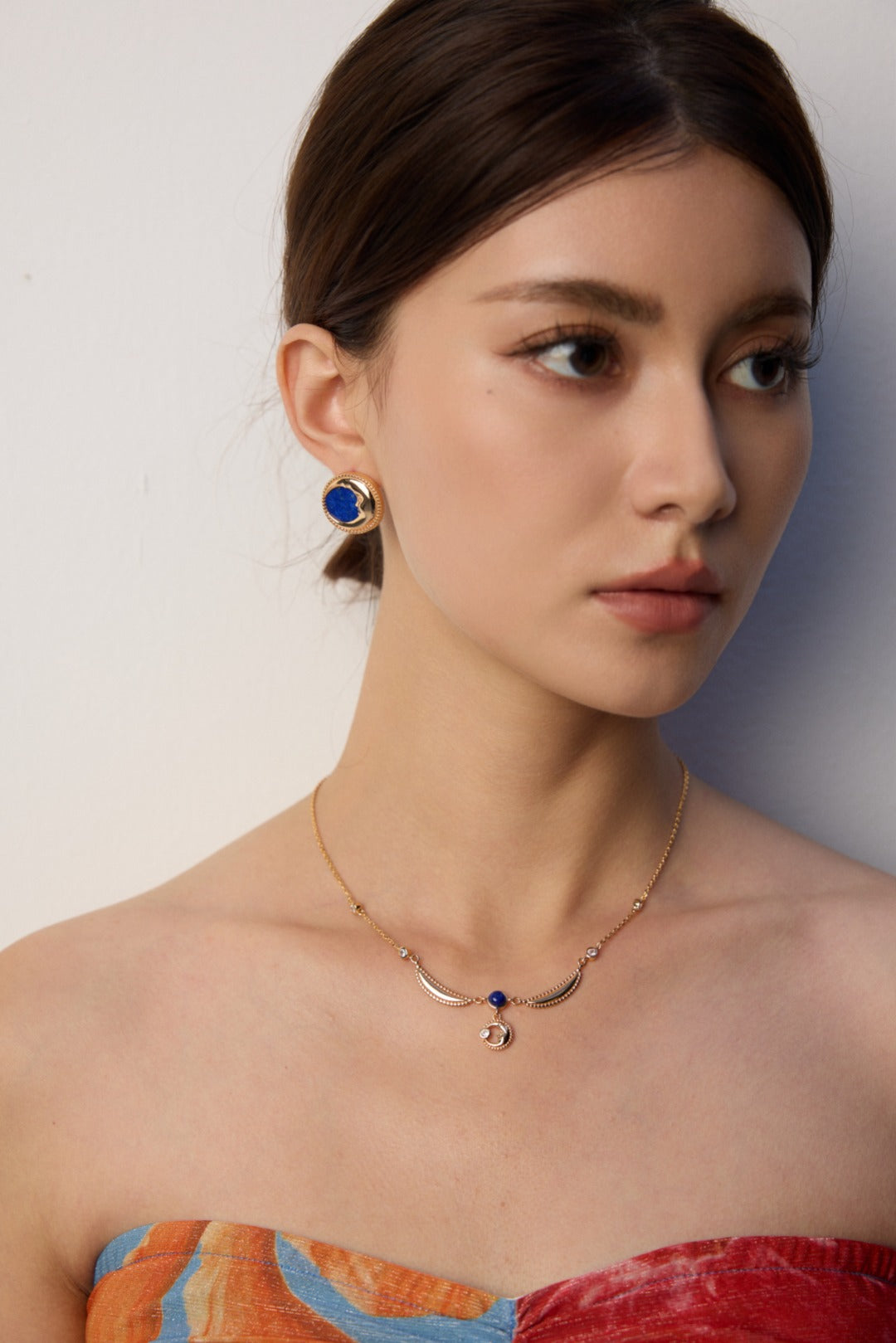 S925 silver lapis lazuli necklace, lapis lazuli necklace,  S925 silver gemstone necklace,  vintage lapis lazuli jewelry,  lapis lazuli pendant,  zircon pendant necklace,  artistic fluid design jewelry