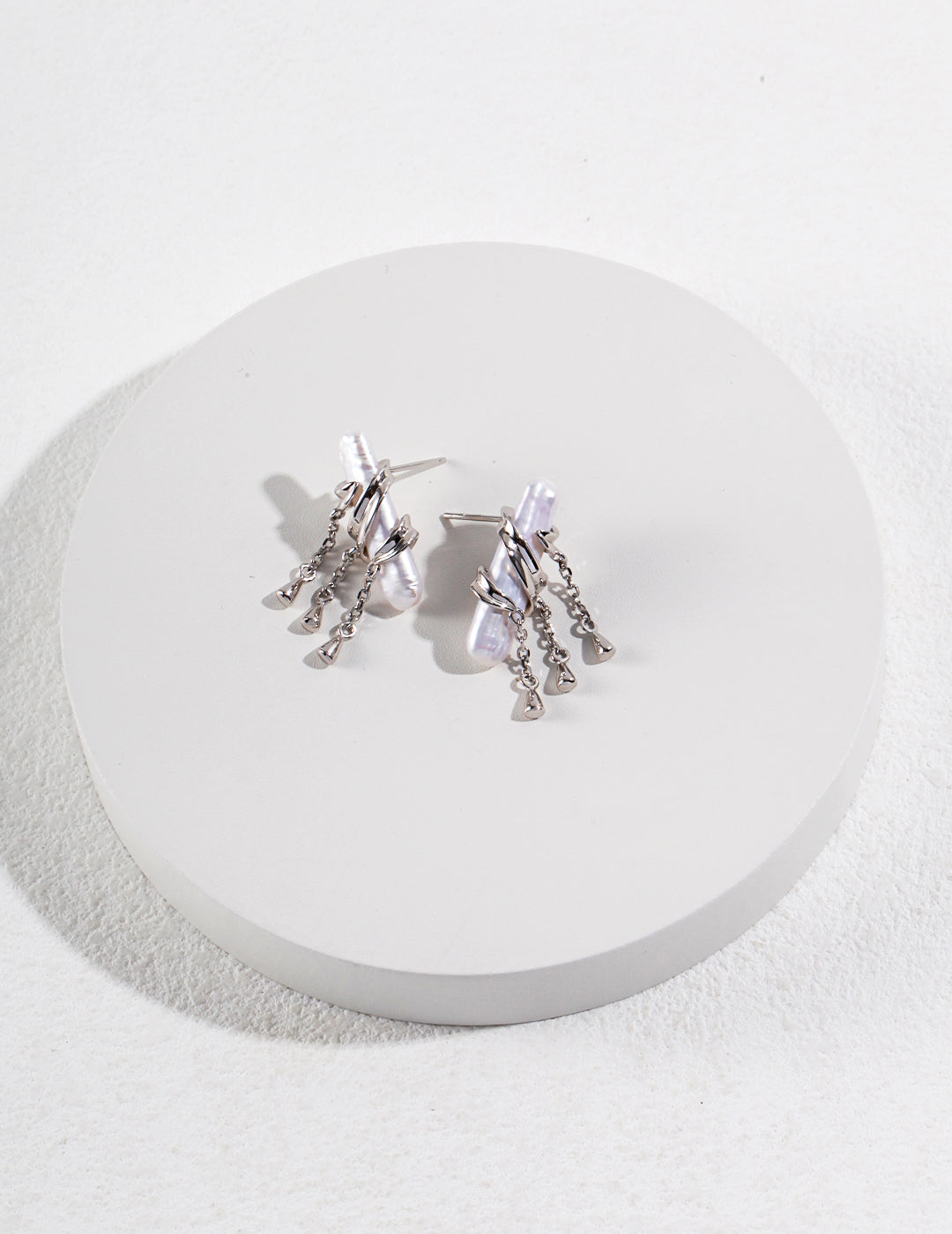 Baroque Pearl Tassel Earrings | Vintage Gold & Platinum Finish