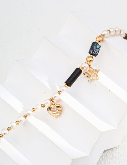 Natural Pearl  & Tiger Eye Stone Necklace