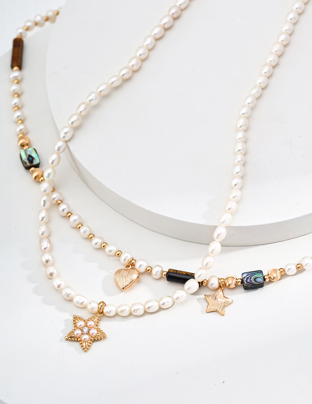 Natural Pearl  & Tiger Eye Stone Necklace