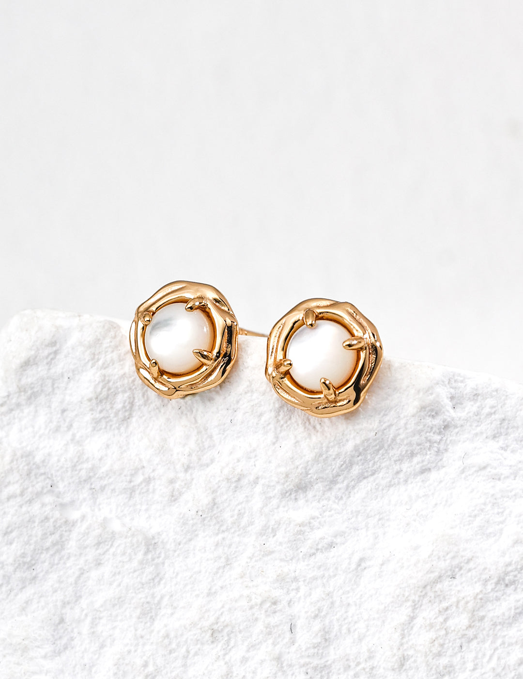 Tiger Eye & Mother of Pearl  Earrings | Convertible Design
