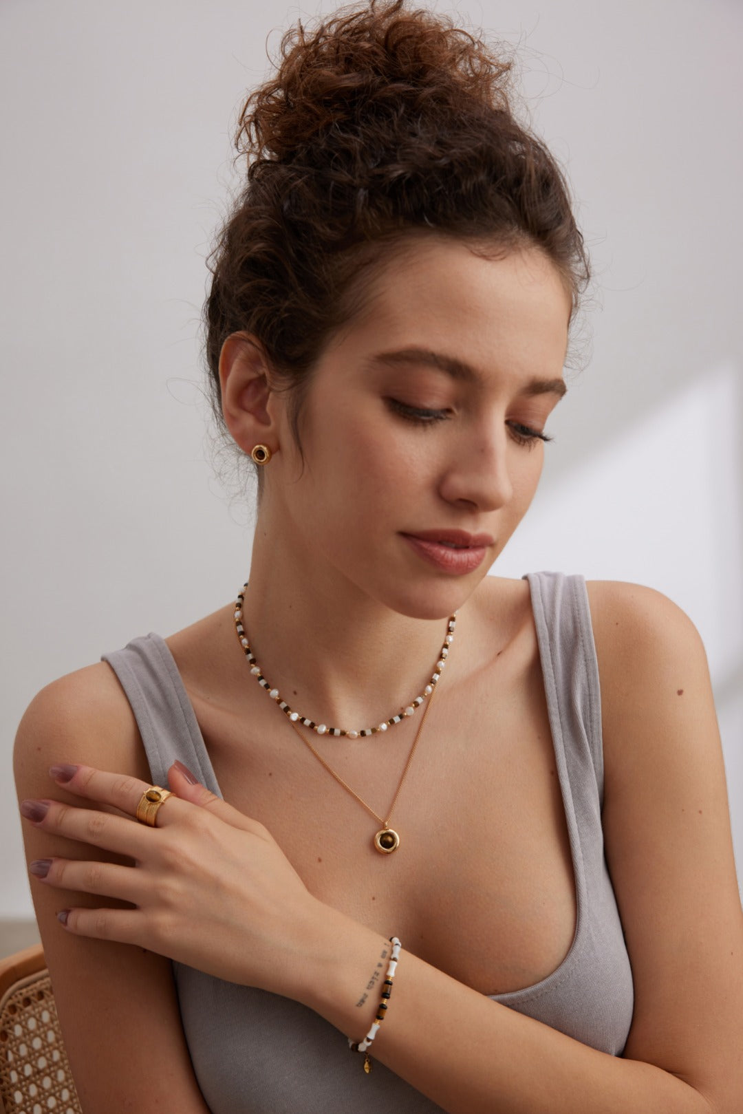 Tiger’s Eye & Natural Pearl Necklace