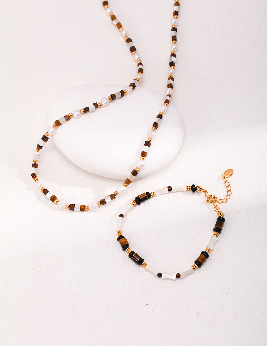 Tiger’s Eye & Natural Pearl Necklace