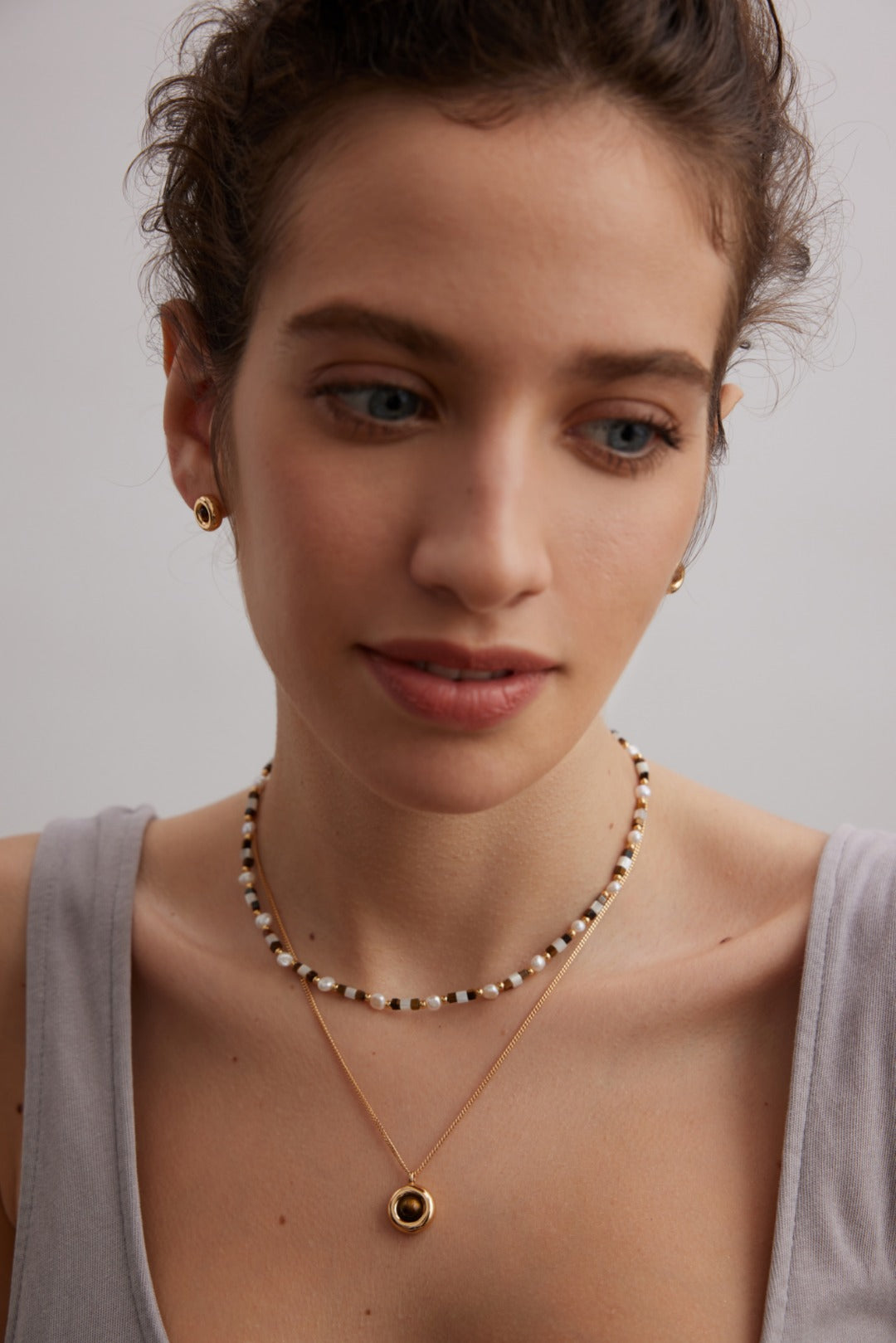 Tiger’s Eye & Natural Pearl Necklace