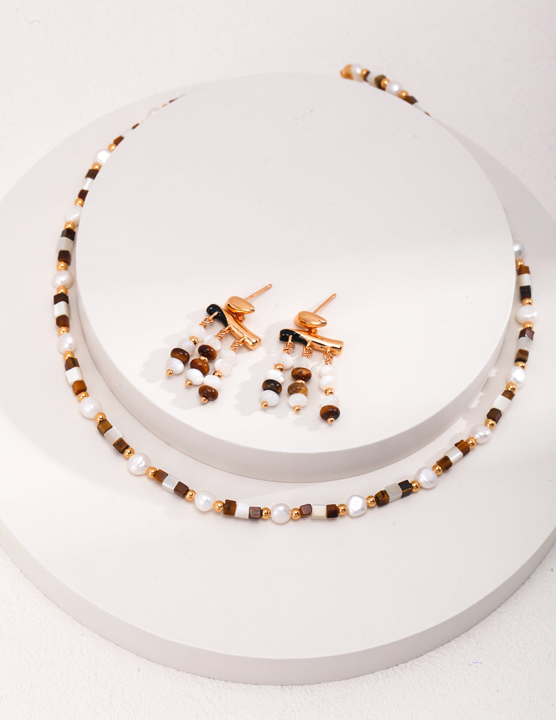 Tiger’s Eye & Natural Pearl Necklace