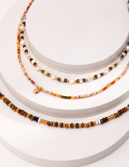 Tiger’s Eye & Natural Pearl Necklace