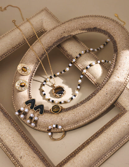 Tiger’s Eye & Natural Pearl Necklace